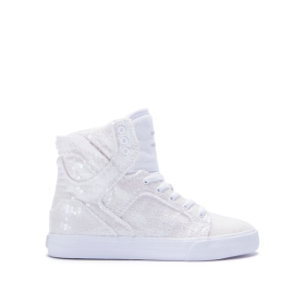 Dětské Kotníkové Boty Supra SKYTOP Bílé/Bílé | CZ-83636